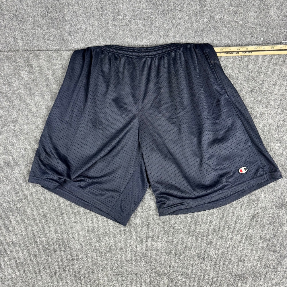 Champion Shorts Mens Size L Navy Blue Mesh Athletic Gym Basketball Pockets